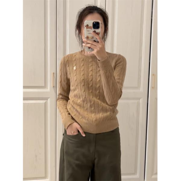 グレー 麻花纹 円领 ニットセーター ポロラルフローレン POLO RALPH LAUREN スーパーコピー 秋冬着こなし上品 定番