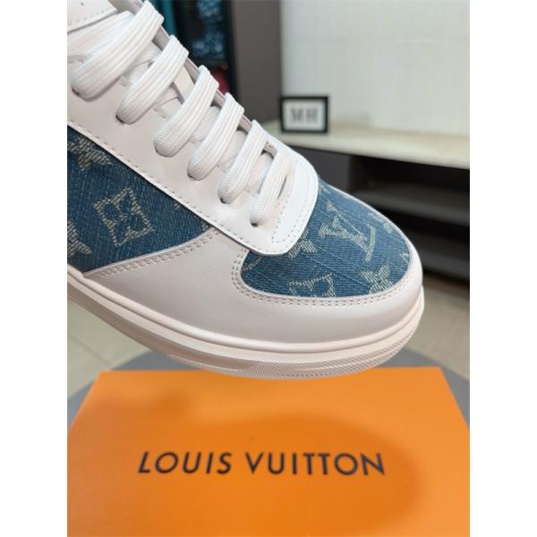 LOUIS VUITTON ルイヴィトン 激安 メンズ ハイカット スニーカー モノグラム レザー デニム コンビ 人気モデル スタイリッシュ カジュアル シューズ