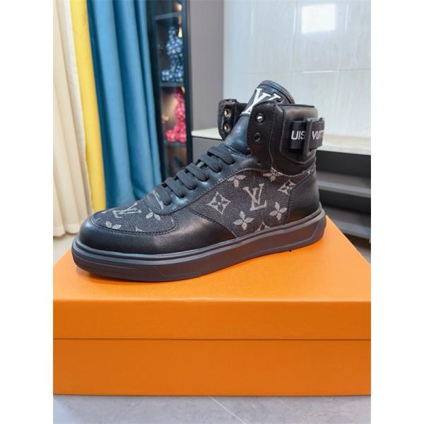 LOUIS VUITTON ルイヴィトン 激安 メンズ ハイカット スニーカー モノグラム レザー デニム コンビ 人気モデル スタイリッシュ カジュアル シューズ