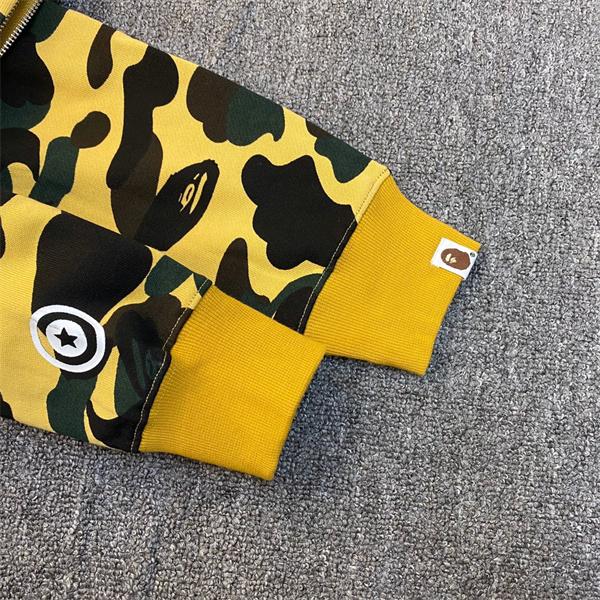 BAPE スーパーコピー 秋冬ストリートトレンド 定番 カモフラージュ シャーク 連帽 ジップアップ ベイプ