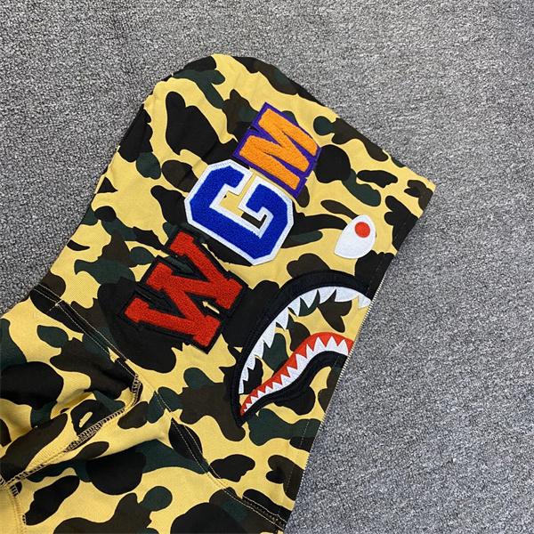 BAPE スーパーコピー 秋冬ストリートトレンド 定番 カモフラージュ シャーク 連帽 ジップアップ ベイプ