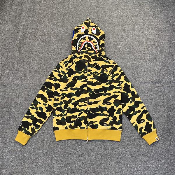 BAPE スーパーコピー 秋冬ストリートトレンド 定番 カモフラージュ シャーク 連帽 ジップアップ ベイプ
