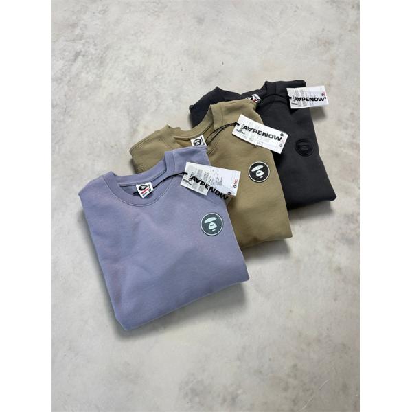 ライトブルー × カーキ × ブラック 3 色 円领 スウェット ベイプ BAPE コピー 秋冬 シンプル ユニセックス