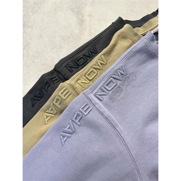 ライトブルー × カーキ × ブラック 3 色 円领 スウェット ベイプ BAPE コピー 秋冬 シンプル ユニセックス
