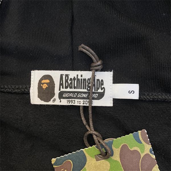 BAPE コピー 秋冬 個性 トレンディ ブラック × カモフラージュ シャーク 連帽 ジップアップ ベイプ