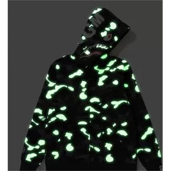 ブラック カモフラージュ シャーク 連帽 ジップアップ ベイプ BAPE 偽物 秋冬 個性 トレンディ