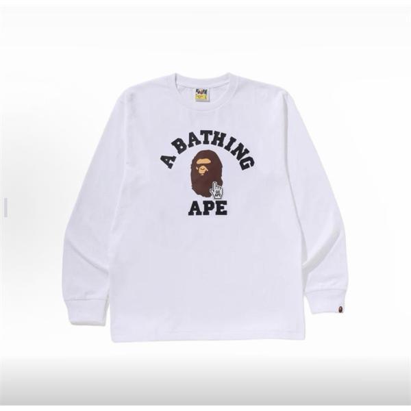 ブラック 長袖 T シャツ ベイプ BAPE スーパーコピー 秋冬ストリートクラシック ユニセックス