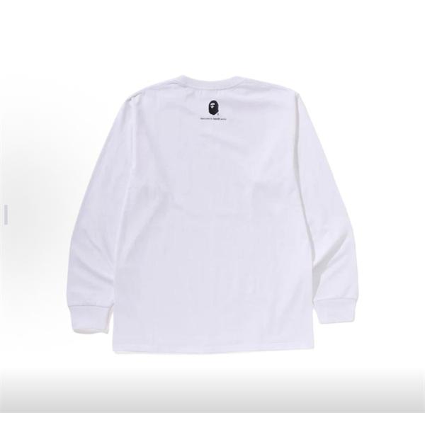 ブラック 長袖 T シャツ ベイプ BAPE スーパーコピー 秋冬ストリートクラシック ユニセックス