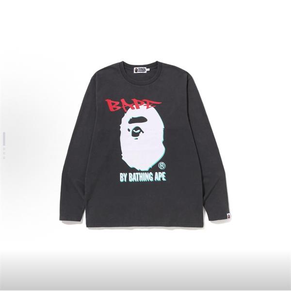 ベージュ グラフィティ 猿人头 長袖 T シャツ ベイプ BAPE コピー 秋冬ストリートトレンディ