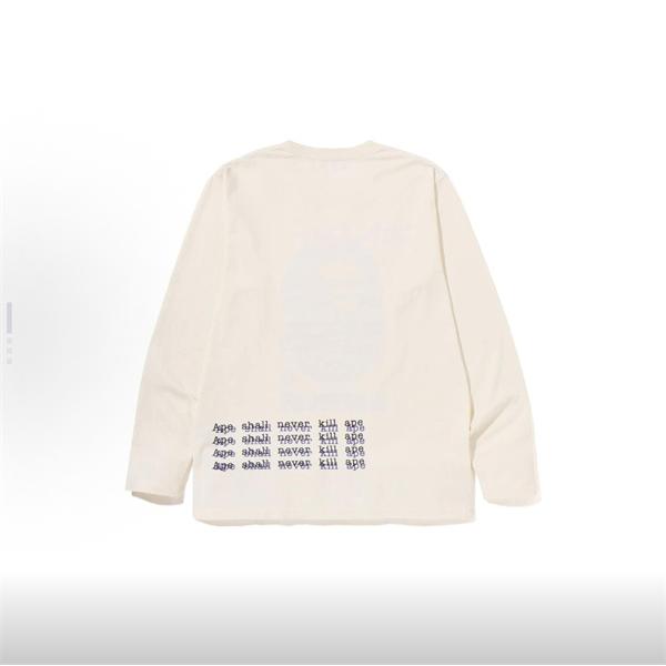 ベージュ グラフィティ 猿人头 長袖 T シャツ ベイプ BAPE コピー 秋冬ストリートトレンディ