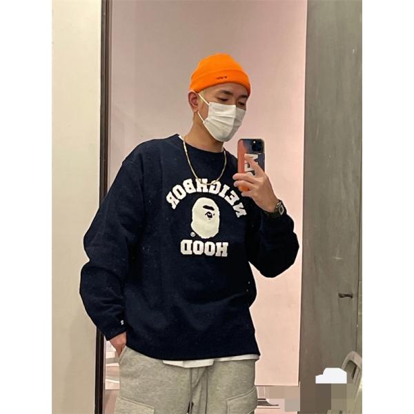 BAPE コピー 秋冬ストリートコラボスタイル 定番 ブラック コラボ 猿人 スウェット ベイプ