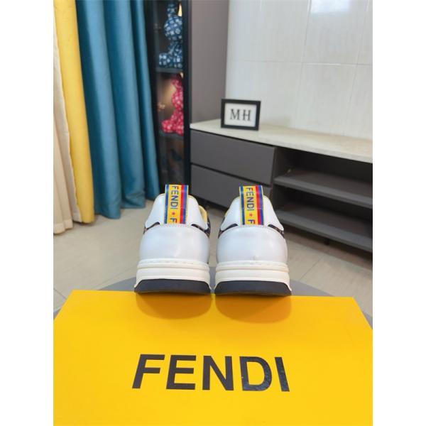 FENDI フェンディ 激安 メンズ スニーカー ローカット FF柄 レザー×キャンバス 軽量ソール おしゃれ カジュアル 新作