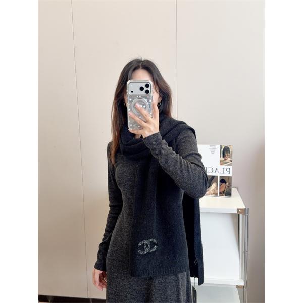CHANEL（シャネル）25B ニット カシミヤマフラー／クラシックCCロゴ・ユニセックス・秋冬新作スカーフ