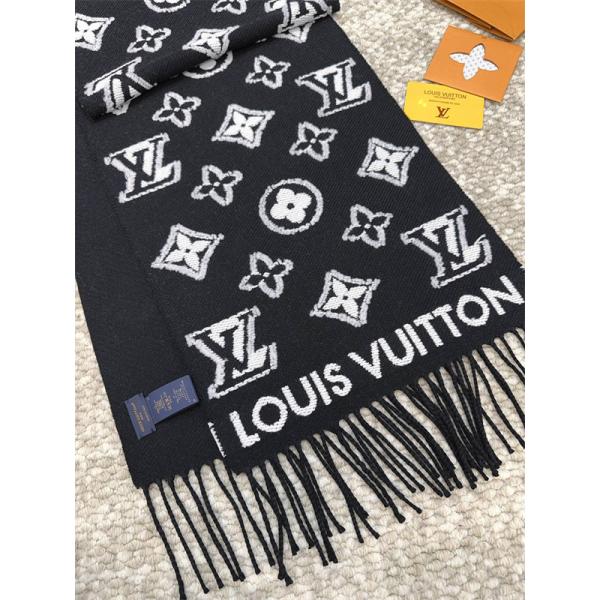 Louis Vuitton ルイ・ヴィトン 3Dモノグラム マフラー 羊毛×カシミヤ ロングスカーフ 34×200cm 高級ユニセックス冬物 防寒アイテム