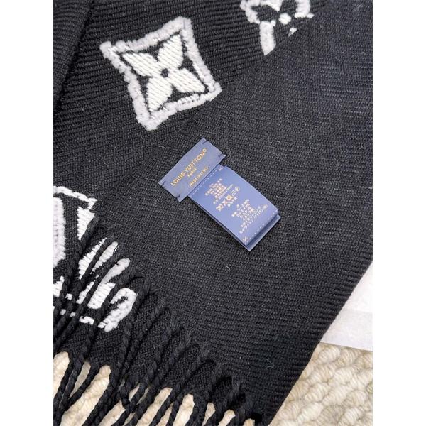 Louis Vuitton ルイ・ヴィトン 3Dモノグラム マフラー 羊毛×カシミヤ ロングスカーフ 34×200cm 高級ユニセックス冬物 防寒アイテム