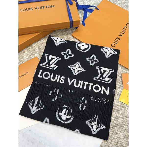 Louis Vuitton ルイ・ヴィトン 3Dモノグラム マフラー 羊毛×カシミヤ ロングスカーフ 34×200cm 高級ユニセックス冬物 防寒アイテム
