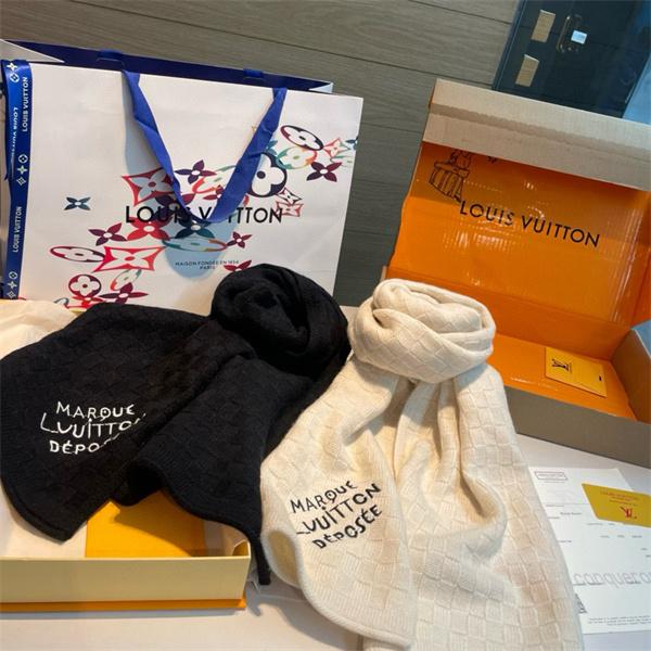 LOUIS VUITTON ルイ・ヴィトン ダミエ・スナッグ ウールマフラー 2025秋冬新作 男女兼用 高級ニット スカーフ