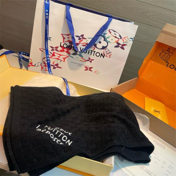 LOUIS VUITTON ルイ・ヴィトン ダミエ・スナッグ ウールマフラー 2025秋冬新作 男女兼用 高級ニット スカーフ