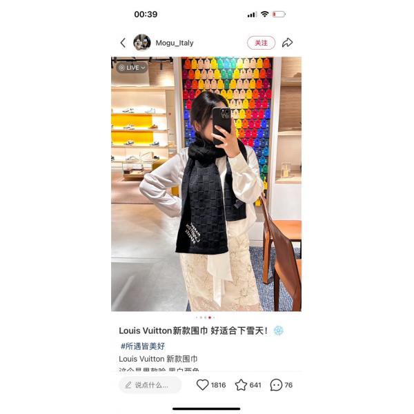 LOUIS VUITTON ルイ・ヴィトン ダミエ・スナッグ ウールマフラー 2025秋冬新作 男女兼用 高級ニット スカーフ