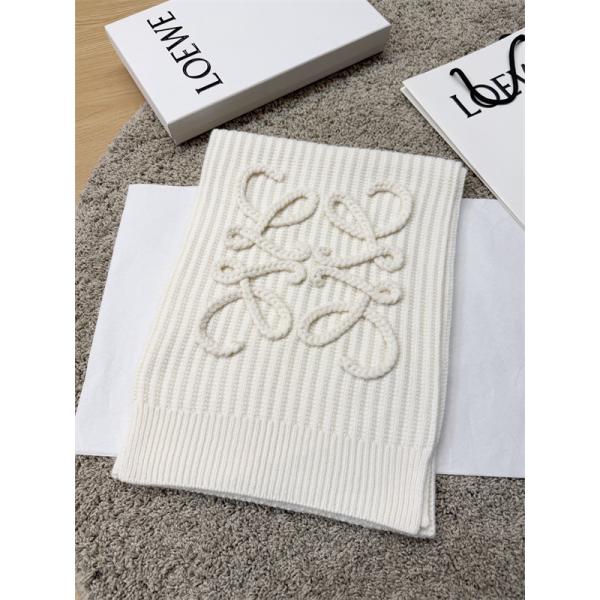 LOEWE 激安｜ロエベ 2025秋冬 新作 大判ロゴ ニットカシミヤマフラー 男女兼用 シンプル上質デザイン