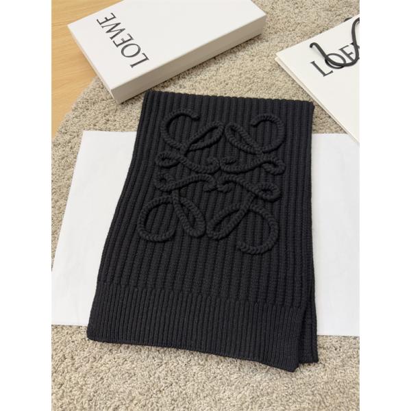 LOEWE 激安｜ロエベ 2025秋冬 新作 大判ロゴ ニットカシミヤマフラー 男女兼用 シンプル上質デザイン