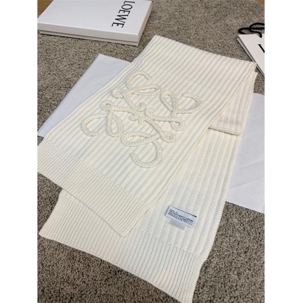 LOEWE 激安｜ロエベ 2025秋冬 新作 大判ロゴ ニットカシミヤマフラー 男女兼用 シンプル上質デザイン