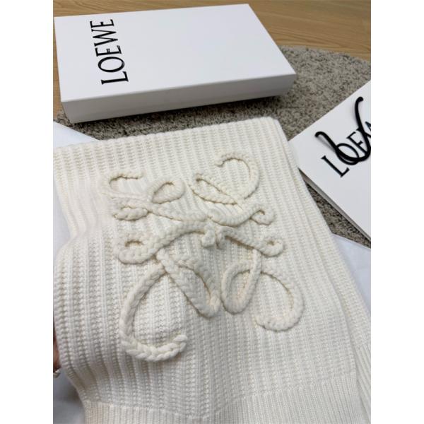 LOEWE 激安｜ロエベ 2025秋冬 新作 大判ロゴ ニットカシミヤマフラー 男女兼用 シンプル上質デザイン