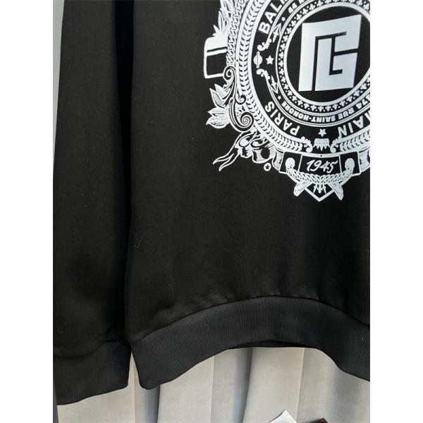 ホワイト 円领 徽章ディテール スウェット バルマン BALMAIN スーパーコピー 秋冬高級感 注目