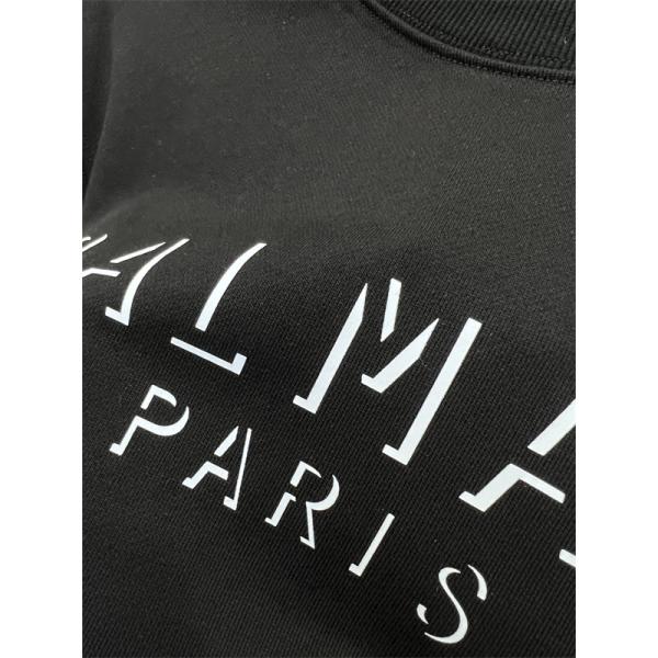 BALMAIN コピー 秋冬 日常シンプル ユニセックス ホワイト 円领 ミニロゴ スウェット バルマン 