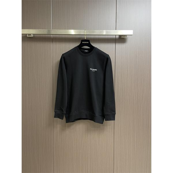 ホワイト × ブラック 2 色 シンプルミニロゴ スウェット バルマン BALMAIN コピー 秋冬 定番
