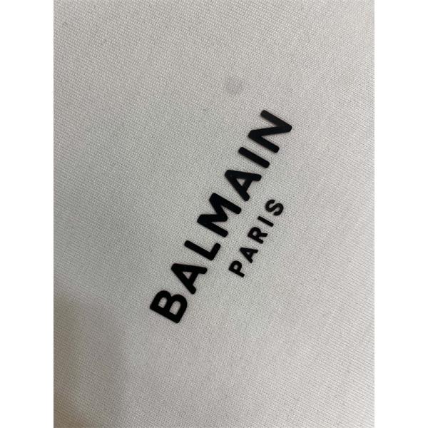  BALMAIN コピー 秋冬日常ベーシック 定番 ブラック × ホワイト 2 色 円领 ミニロゴ 長袖T シャツ バルマン