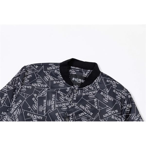 ネイビー 满印ロゴ パイロットジャケット バルマン BALMAIN コピー 秋冬ストリート 注目