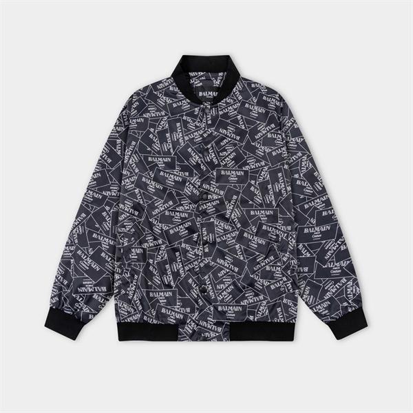 ネイビー 满印ロゴ パイロットジャケット バルマン BALMAIN コピー 秋冬ストリート 注目