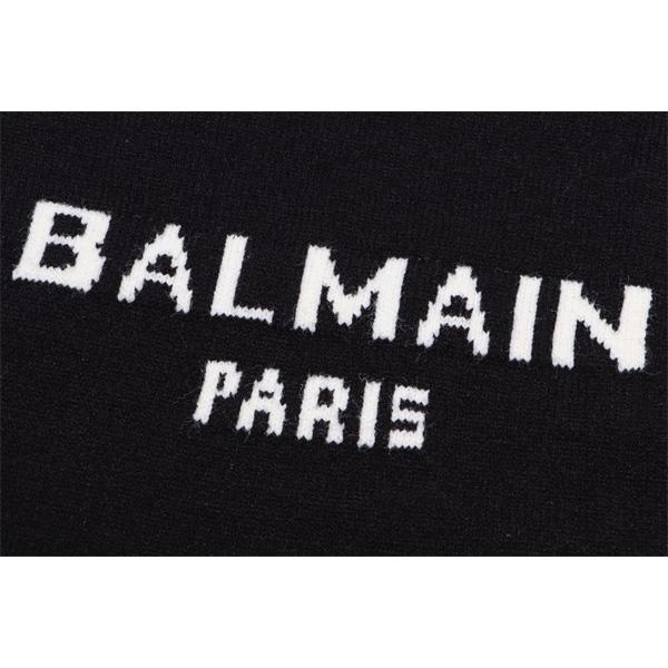 BALMAIN コピー 秋冬 スポーティ 定番 ブラック × ホワイト ベースボール風 ニットセーター バルマン