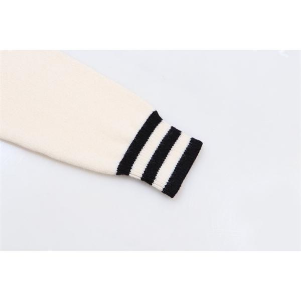 BALMAIN コピー 秋冬 スポーティ 定番 ブラック × ホワイト ベースボール風 ニットセーター バルマン