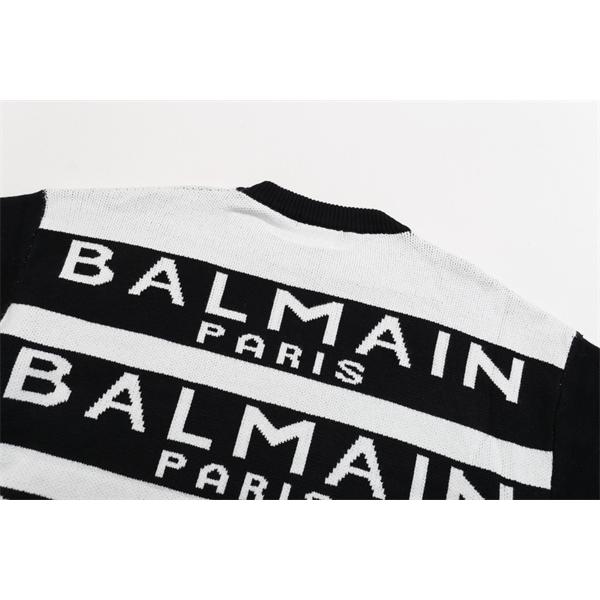 グリーン 满印ロゴ ニットセーター バルマン BALMAIN スーパーコピー 秋冬カラフルトレンディ