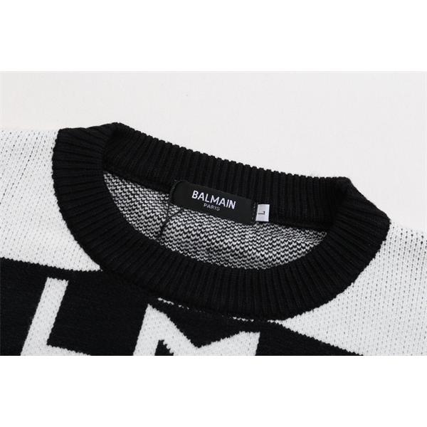 グリーン 满印ロゴ ニットセーター バルマン BALMAIN スーパーコピー 秋冬カラフルトレンディ