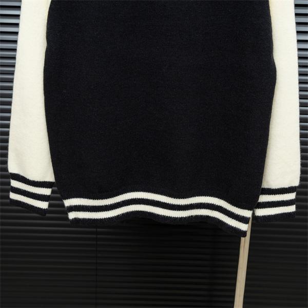 BALMAIN 偽物 秋冬日常 ユニセックス ブラック × ホワイト ベースボール風 ニットセーター バルマン