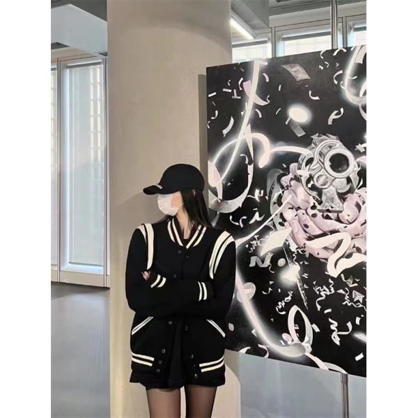 ホワイト カップル款 ベースボールジャケット バルマン BALMAIN コピー 秋冬 スタイル 定番