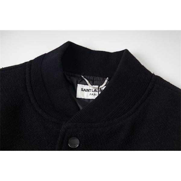  バルマン BALMAIN コピー 秋冬シ 注目 ブラック レザーアクセント ベースボールジャケット