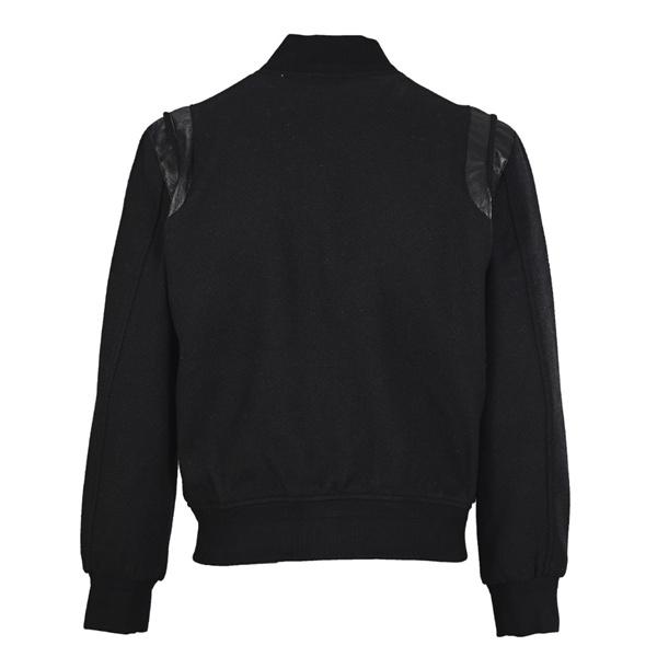  バルマン BALMAIN コピー 秋冬シ 注目 ブラック レザーアクセント ベースボールジャケット
