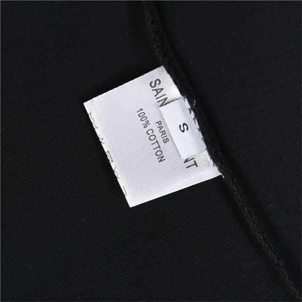ホワイト 縦ロゴ ロングスリーブ T シャツ サンローラン SAINT LAURENT コピー 秋冬日常シンプル定番