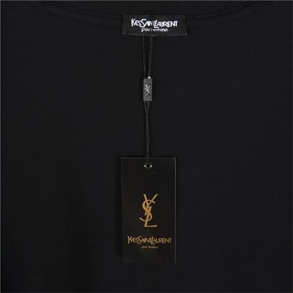 ホワイト 縦ロゴ ロングスリーブ T シャツ サンローラン SAINT LAURENT コピー 秋冬日常シンプル定番