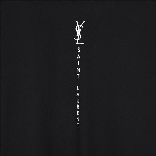 ホワイト 縦ロゴ ロングスリーブ T シャツ サンローラン SAINT LAURENT コピー 秋冬日常シンプル定番