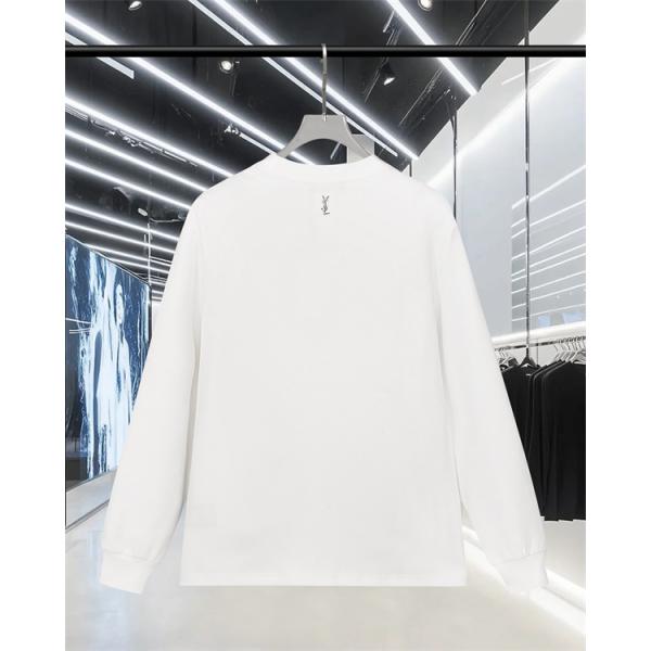   SAINT LAURENT コピー 秋冬ベーシック万能 ブラック ミニロゴ ロングスリーブ T シャツ サンローラン