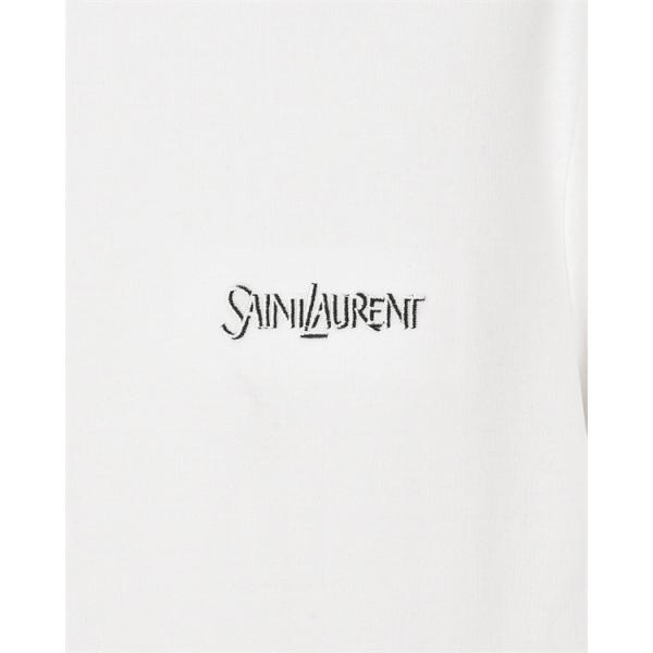   SAINT LAURENT コピー 秋冬ベーシック万能 ブラック ミニロゴ ロングスリーブ T シャツ サンローラン