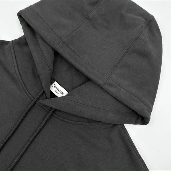 SAINT LAURENT スーパーコピー 秋冬日常 シンプル 定番 グレー ミニロゴ パーカー サンローラン