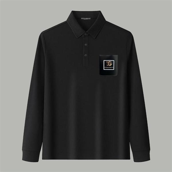 長袖T シャツ ドルチェ & ガッバーナ DOLCE & GABBANA コピー 秋冬 ビジネス ネイビー ポロ领 ポケットロゴ ロングスリーブ
