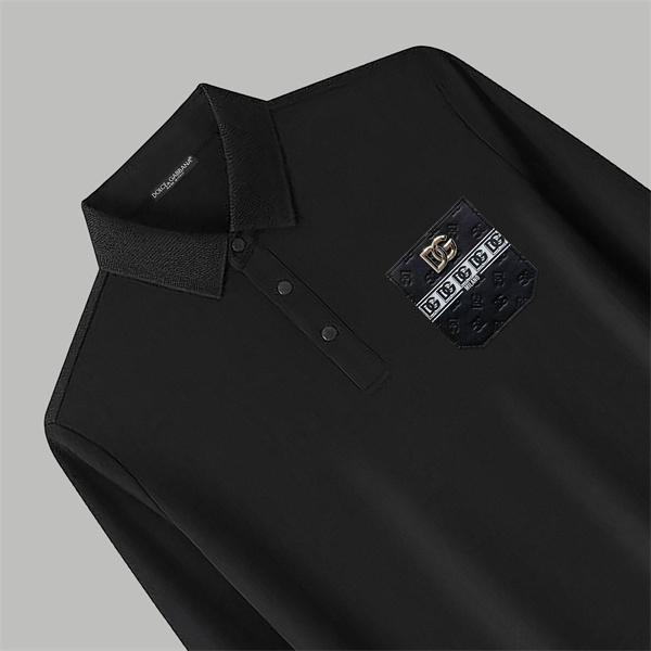 ドルチェ & ガッバーナ DOLCE & GABBANA 偽物 秋冬 お洒落 ホワイト ポロ领 ポケットモチーフ ロングスリーブ 長袖T シャツ