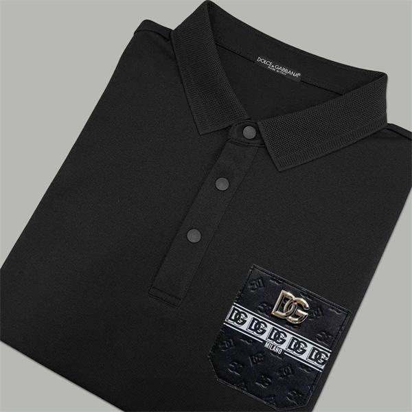 ドルチェ & ガッバーナ DOLCE & GABBANA 偽物 秋冬 お洒落 ホワイト ポロ领 ポケットモチーフ ロングスリーブ 長袖T シャツ